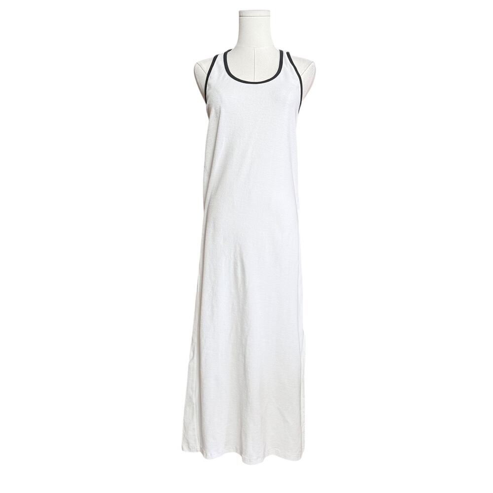 Serge Guilloux Paris White Maxi Dress S Racerback Sleeveless Made in France - Picture 3 of 12